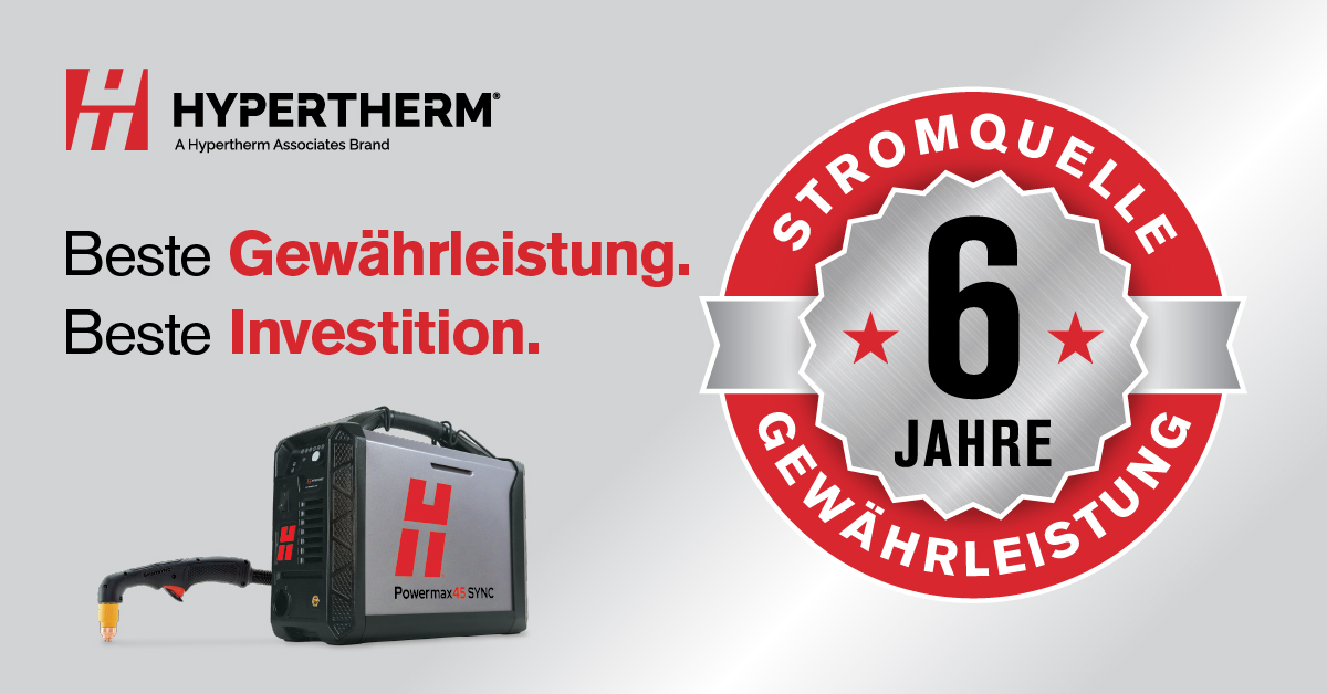 Hypertherm 6 Jahre Garantie Banner