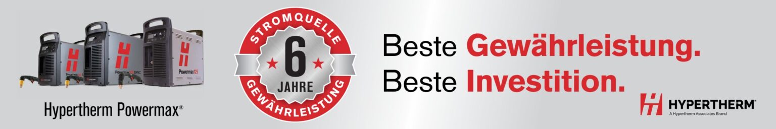 Hypertherm 6 Jahre Garantie Banner